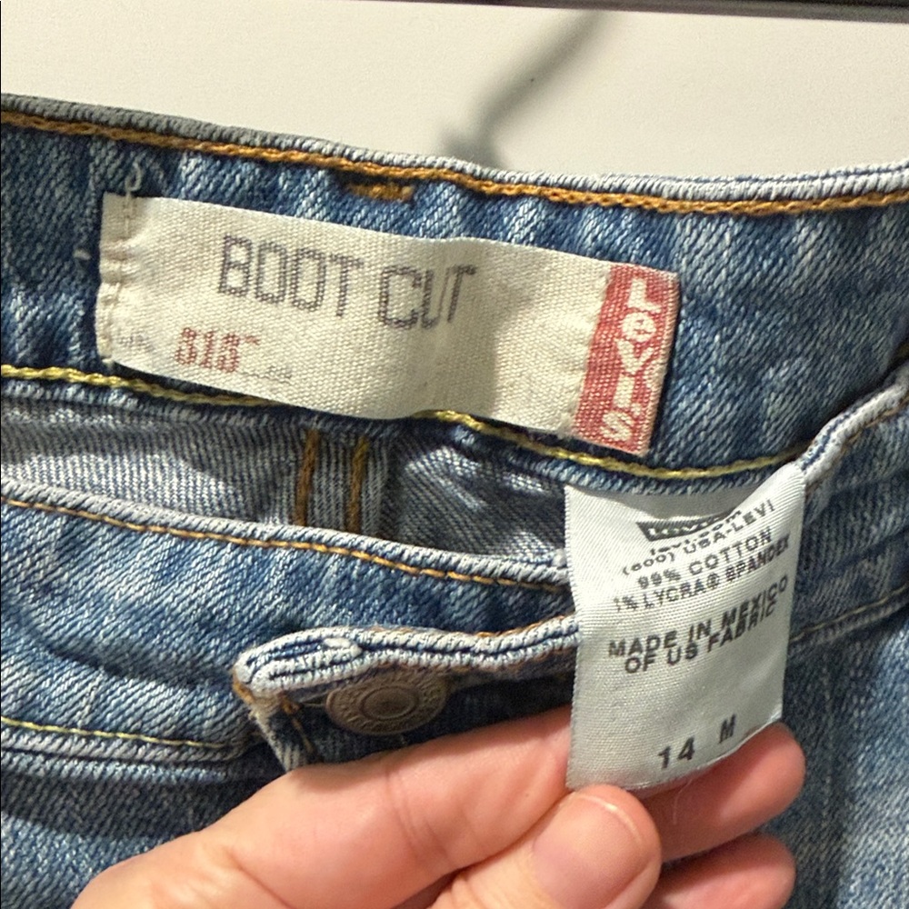 Levi’s Red Tab 515 Women's Boot Cut Denim Jeans Cut Off Crop Cuffed Size 14M